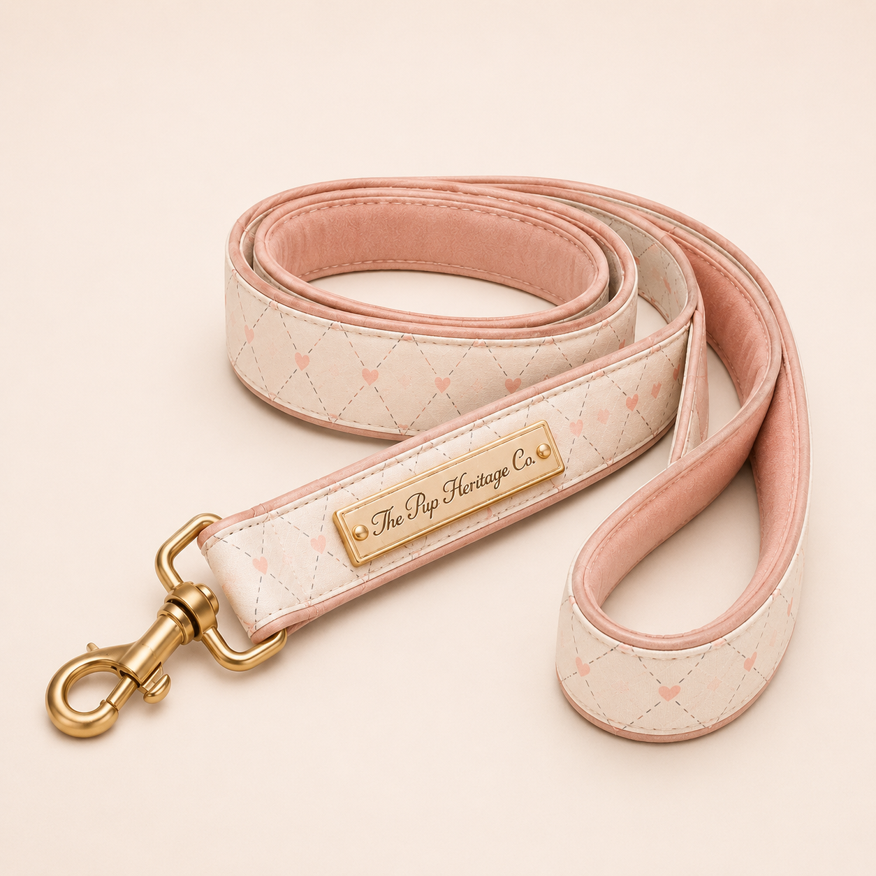 Paris Dog Leash - Blush Gingham