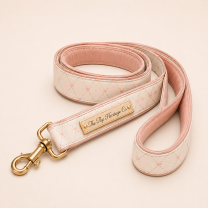 Paris Dog Leash - Blush Gingham