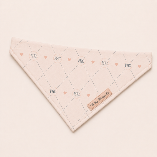 Paris Dog Bandana - Monogram Hearts