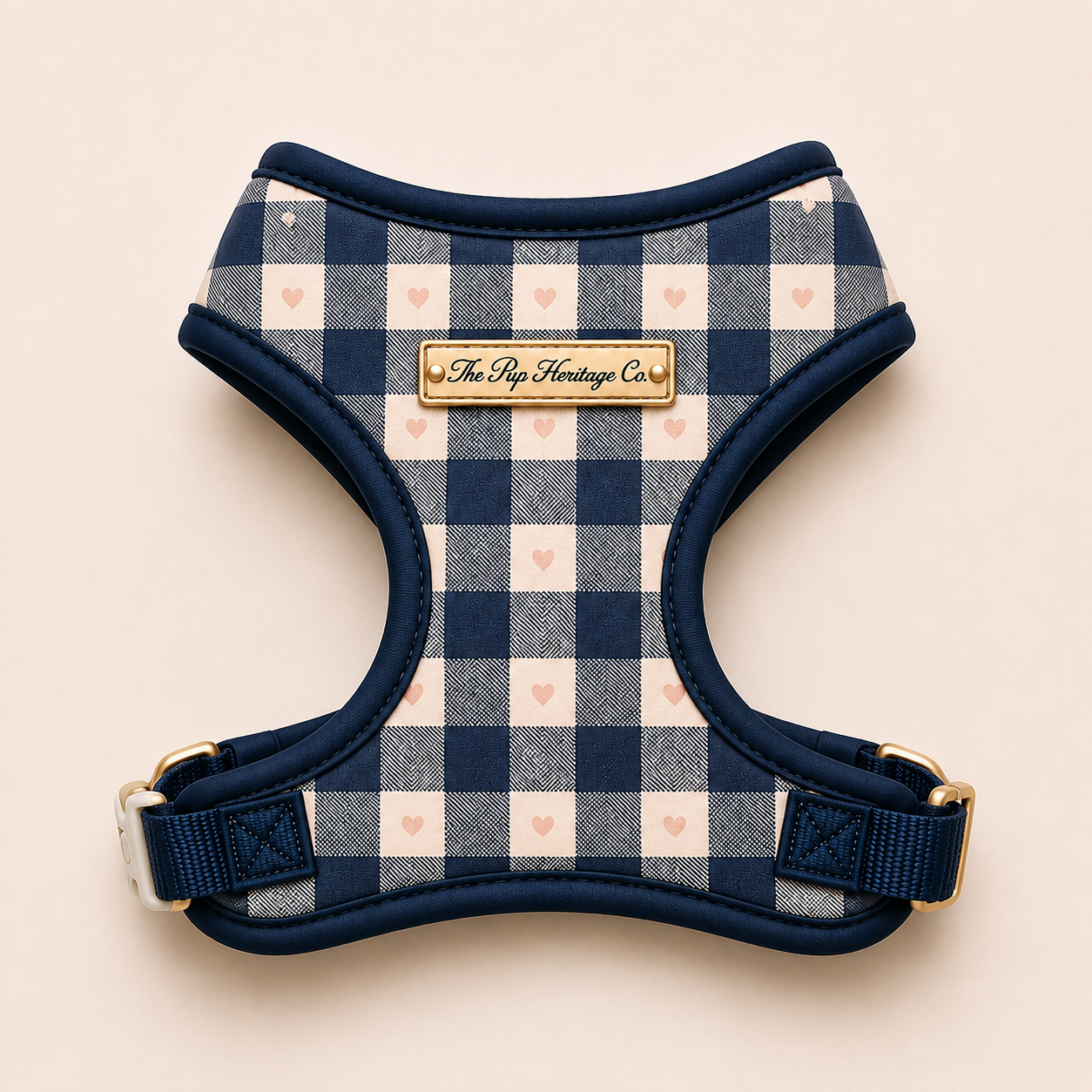 Paris Dog Harness - Gingham Hearts