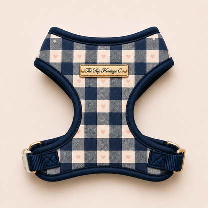 Paris Dog Harness - Gingham Hearts