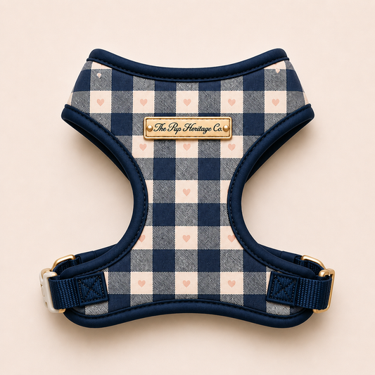 Paris Dog Harness - Gingham Hearts