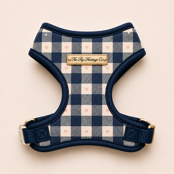 Paris Dog Harness - Gingham Hearts