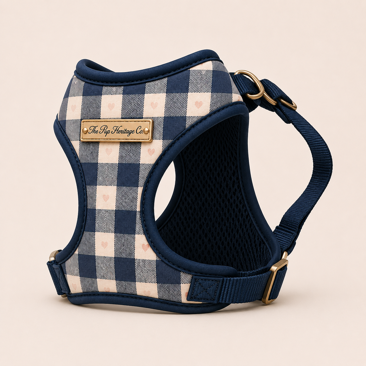 Paris Dog Harness - Gingham Hearts