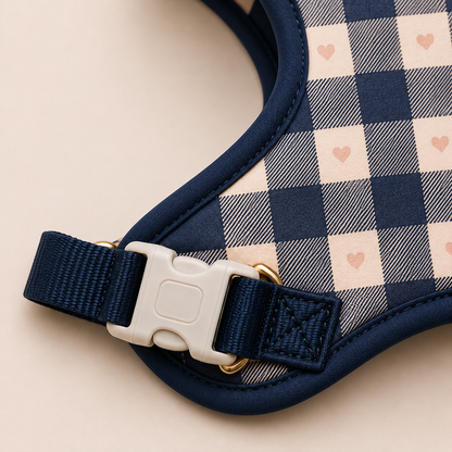 Paris Dog Harness - Gingham Hearts